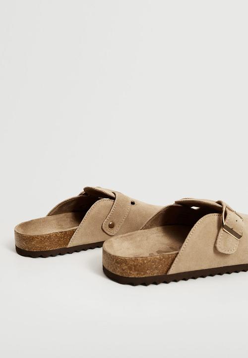 MANGO - Home1 leather mule - light beige