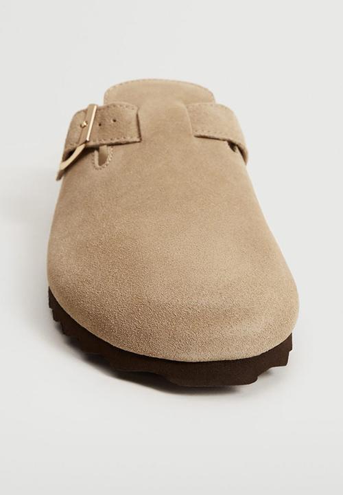 MANGO - Home1 leather mule - light beige