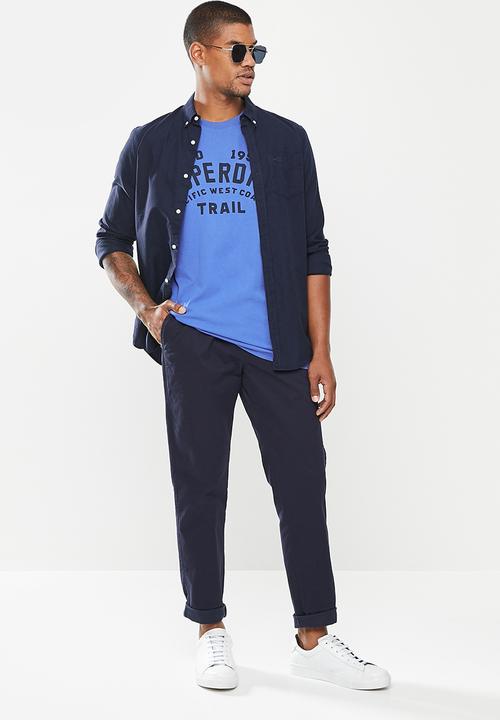 Superdry. - Heritage mountain relax tee - classic blue
