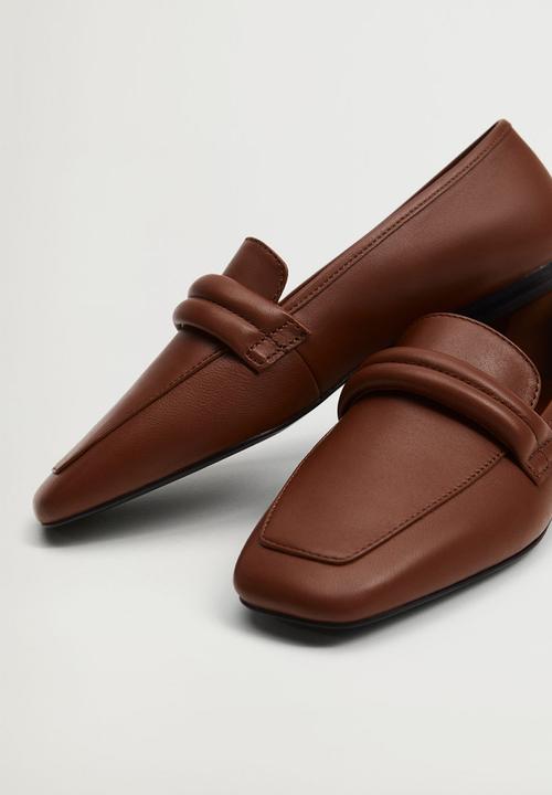 MANGO - Barca leather loafer - brown