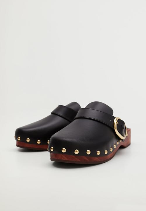 MANGO - Menor leather clog - black