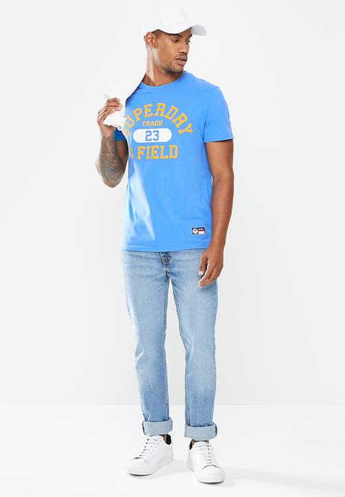 Superdry. - Track and field graphic tee - neptune blue