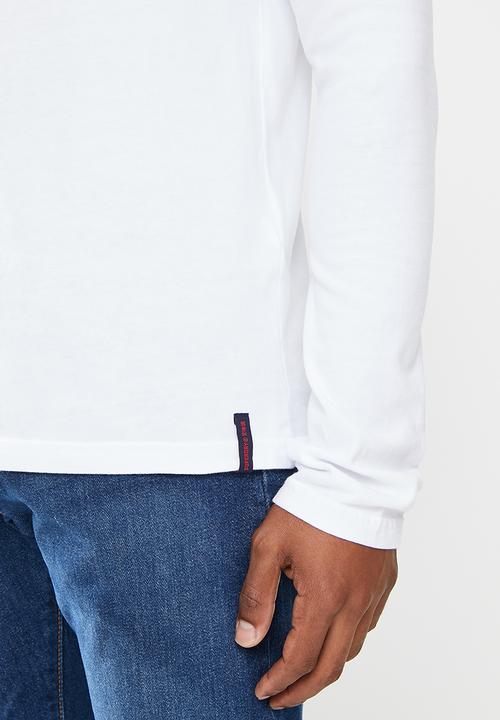 Superdry. - Collegiate graphic long sleeve top - brilliant white