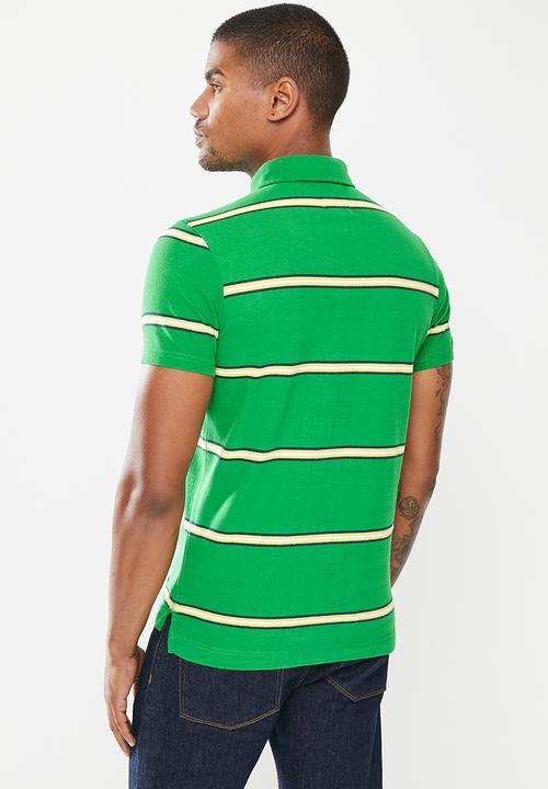 Superdry. - Academy stripe polo - varsity green stripe