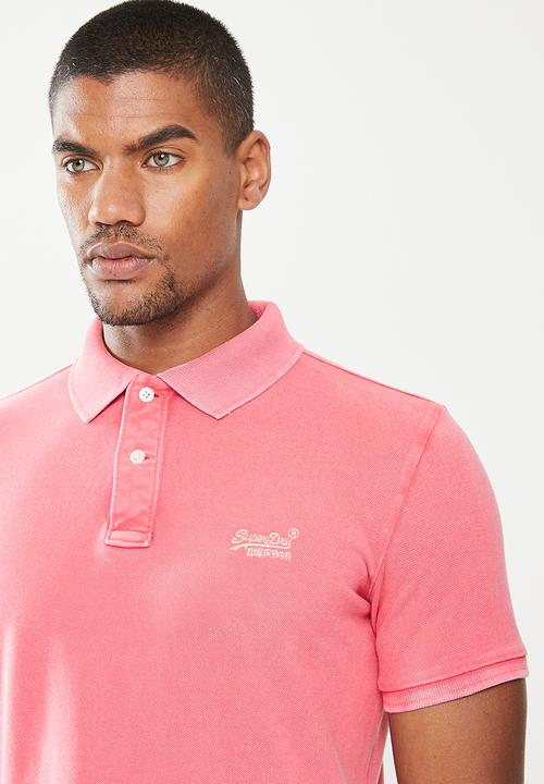 Superdry. - Vintage destroy short sleeve  polo - pink