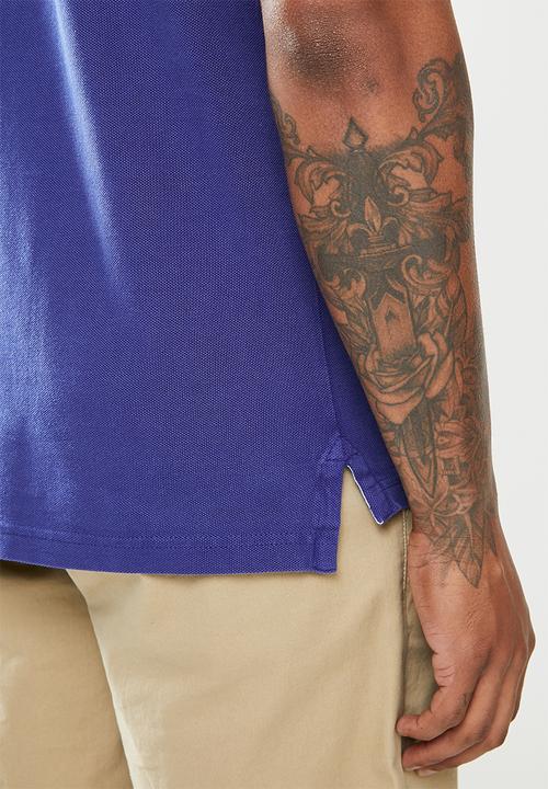 Superdry. - Vintage destroy short sleeve polo - navy