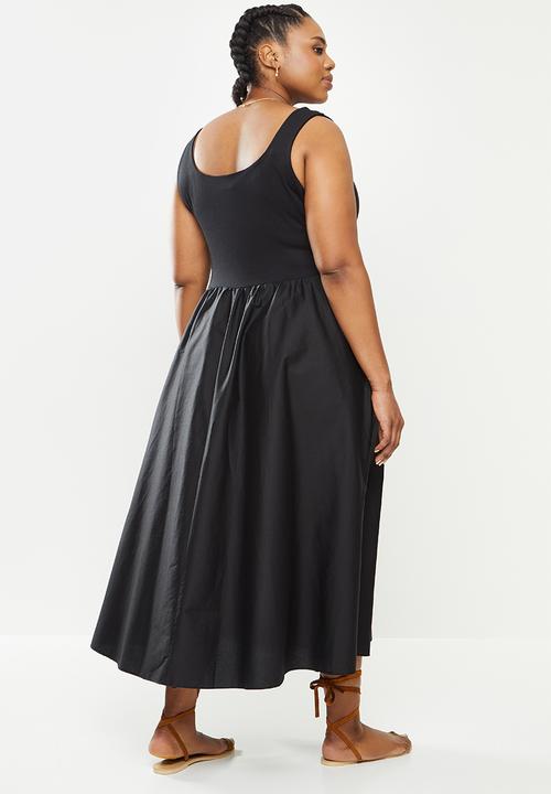 Me&B - Plus combo dress - black