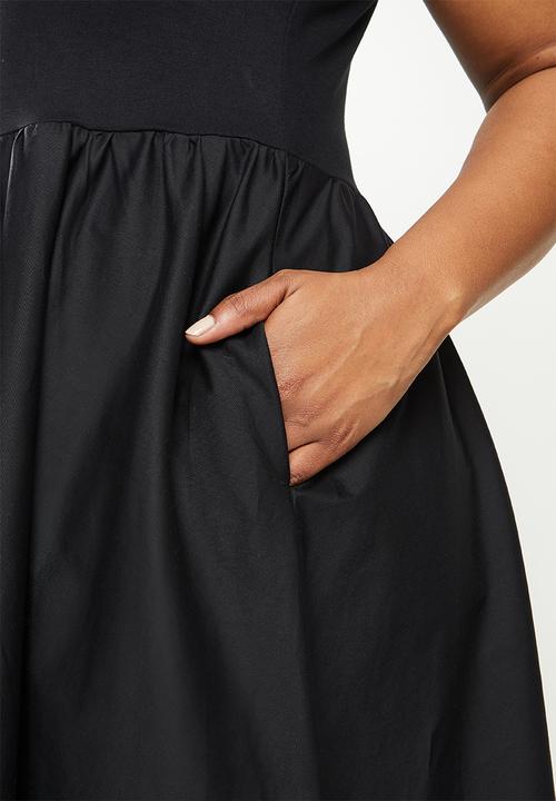 Me&B - Plus combo dress - black