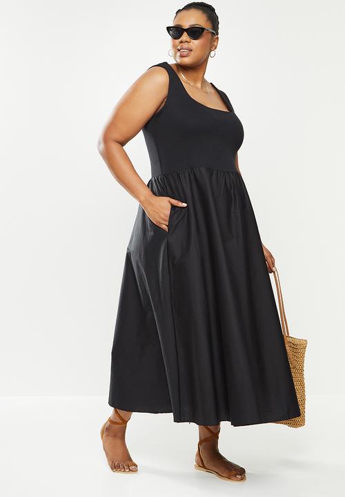 Me&B - Plus combo dress - black