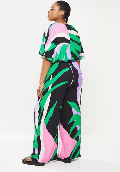 Me&B - Plus cropped wideleg jumpsuit - multi 