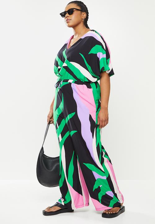 Me&B - Plus cropped wideleg jumpsuit - multi 