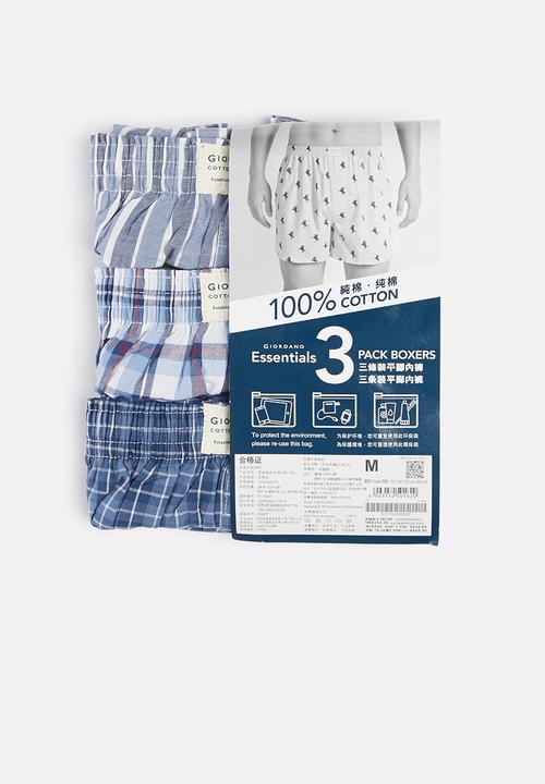 Giordano - 3 pack boxers - blue 
