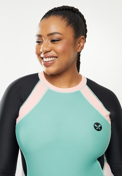 Lizzy - Plus kenna long sleeve full body rashie - multi