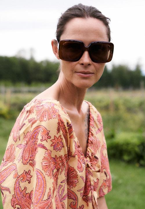 MANGO - Clear frame sunglasses - brown