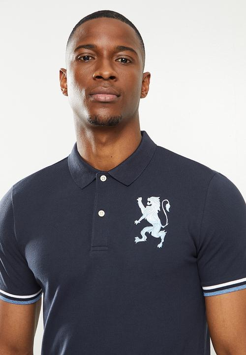 Giordano - 3d lion embroidered golfer - navy