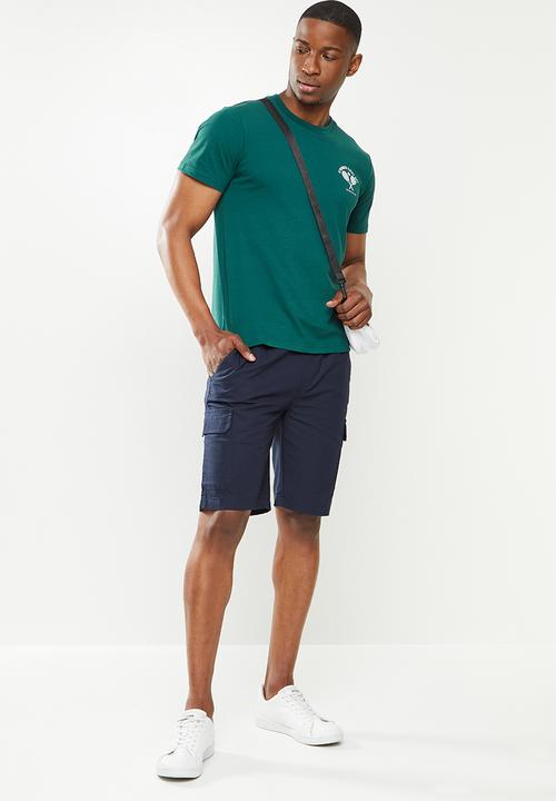 Giordano - Crew neck printed tee - deep teal