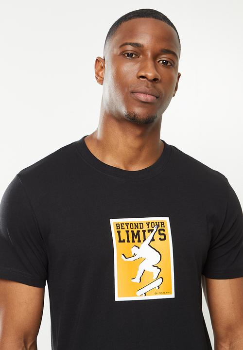 Giordano - Crew neck printed tee - black