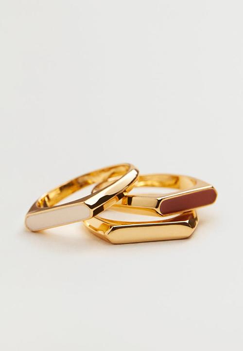 MANGO - Combined ring 3 set - gold
