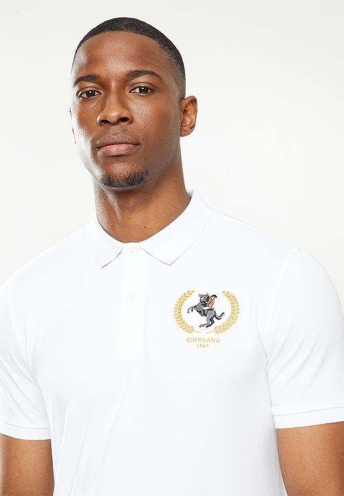 Giordano - Napoloen embroidered golfer - white