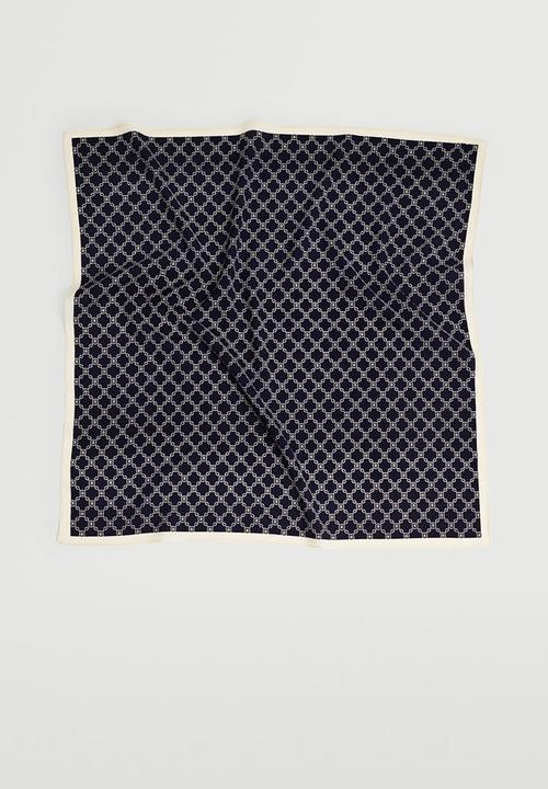 MANGO - Chain printed scarf - navy