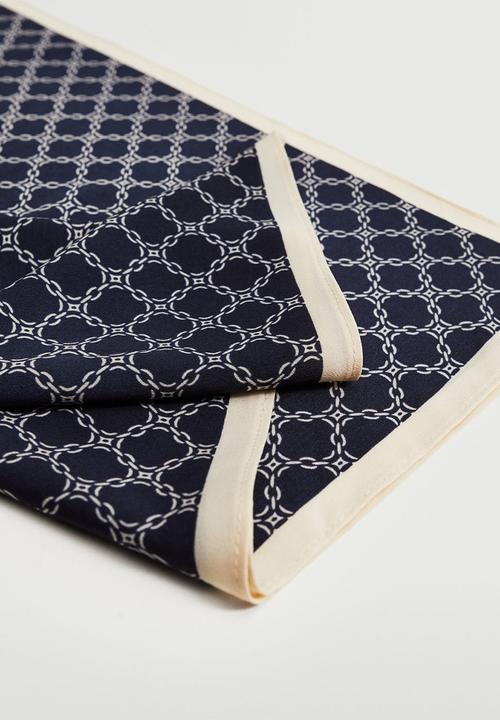 MANGO - Chain printed scarf - navy