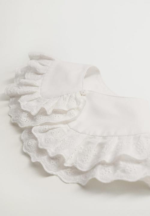 MANGO - Cotton babydoll collar - white
