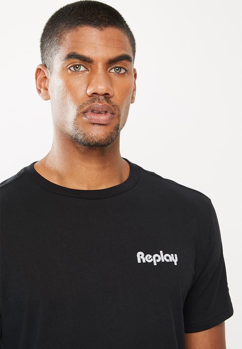 Replay - Left chest print tee - black
