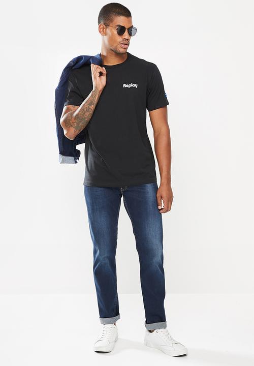 Replay - Left chest print tee - black