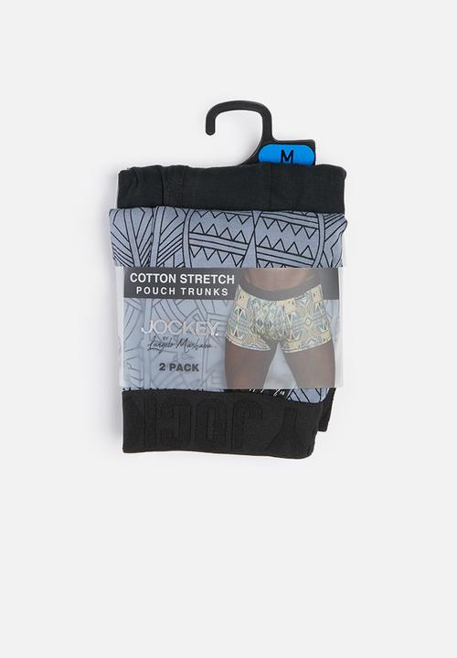 Jockey - Heritage regular leg 2 pack pouch trunks - black & blue