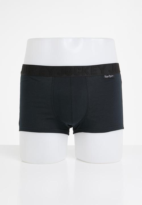 Jockey - Heritage regular leg 2 pack pouch trunks - black & blue