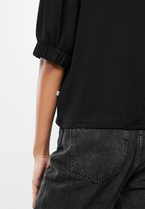 Me&B - Basic puff sleeve tee - black