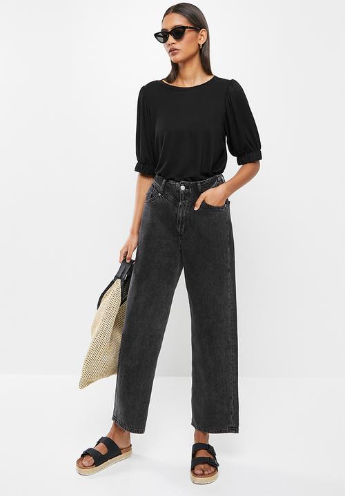 Me&B - Basic puff sleeve tee - black