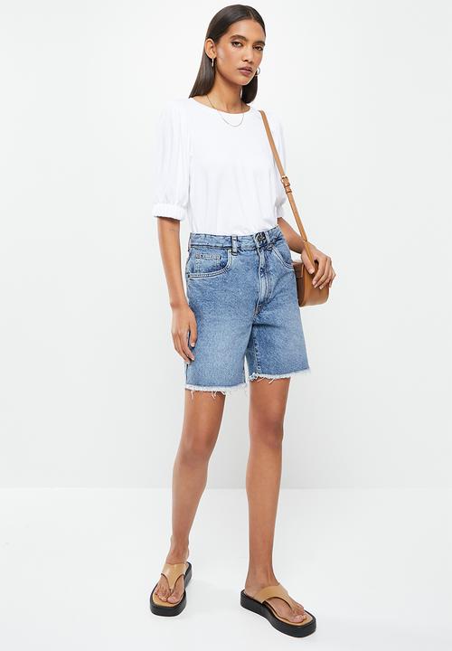 Me&B - Basic puff sleeve tee - white