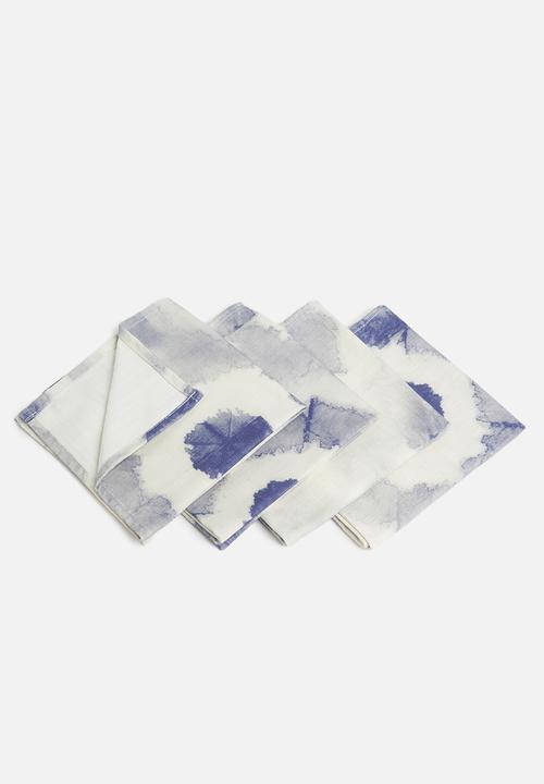 Sixth Floor - Shibori napkin set of 4 - blue