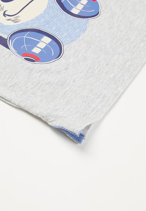 Pop Candy - Baby boys bear tee - grey