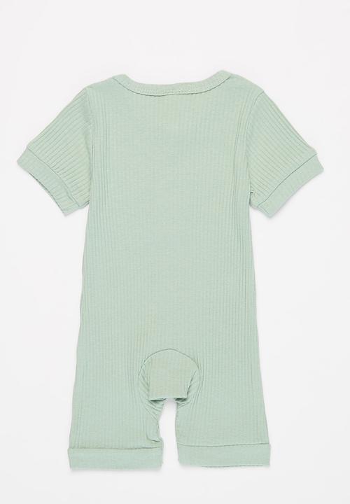 Pop Candy - Baby romper with buttons - sage