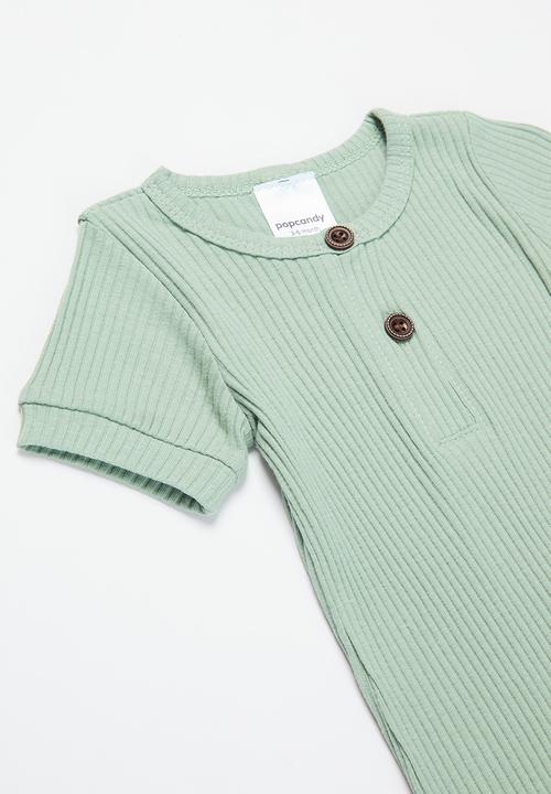 Pop Candy - Baby romper with buttons - sage