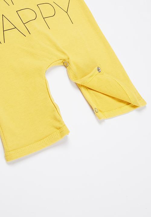 Pop Candy - Baby boys happy romper - yellow