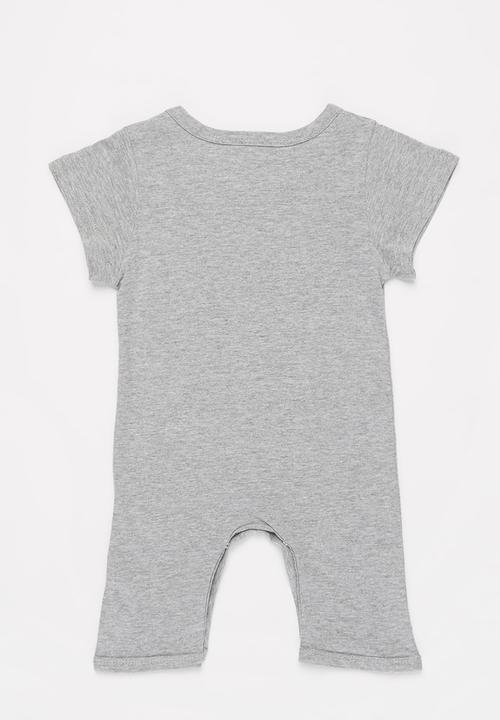 Pop Candy - Baby boys bear romper - grey