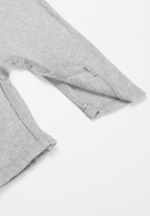 Pop Candy - Baby boys bear romper - grey