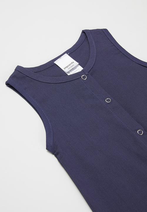 Pop Candy - Baby boys sleeveless romper - navy