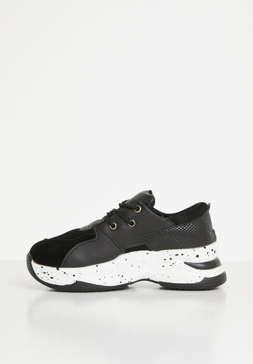 Rebel Republic - Girls lace up sneaker - black
