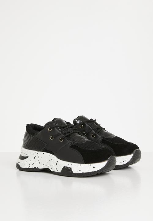 Rebel Republic - Girls lace up sneaker - black