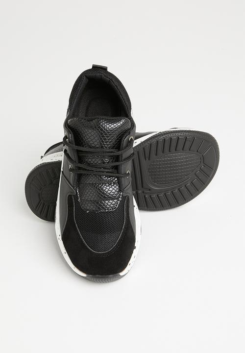 Rebel Republic - Girls lace up sneaker - black