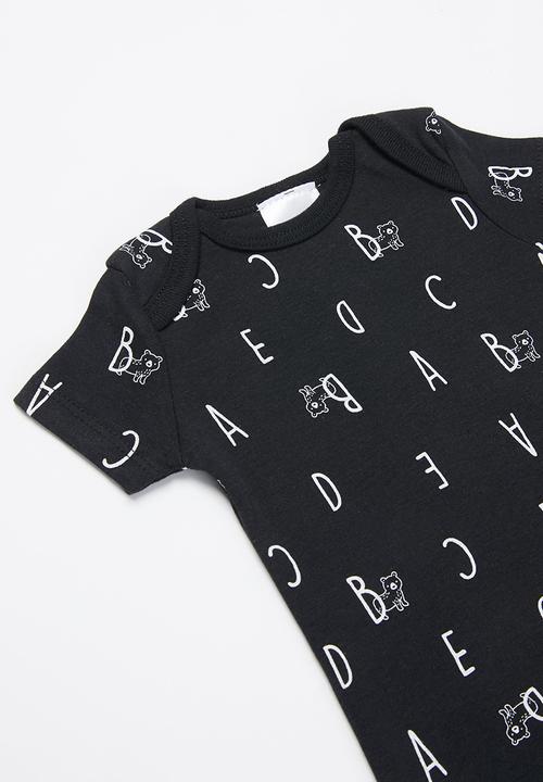 Pop Candy - Baby boys 3 pack alphabet bodyvests - multi 