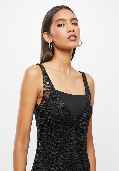 SISSY BOY - Rilex: lurex cover up with pattern detailing - black