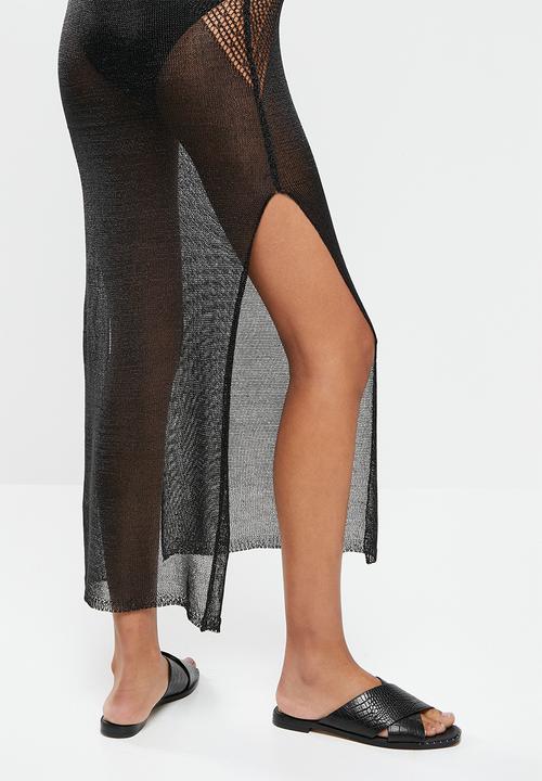 SISSY BOY - Rilex: lurex cover up with pattern detailing - black