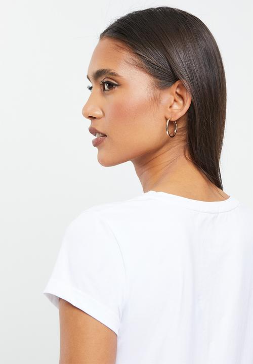 SISSY BOY - Costa rica: basic round neck, boxy, loose top - white