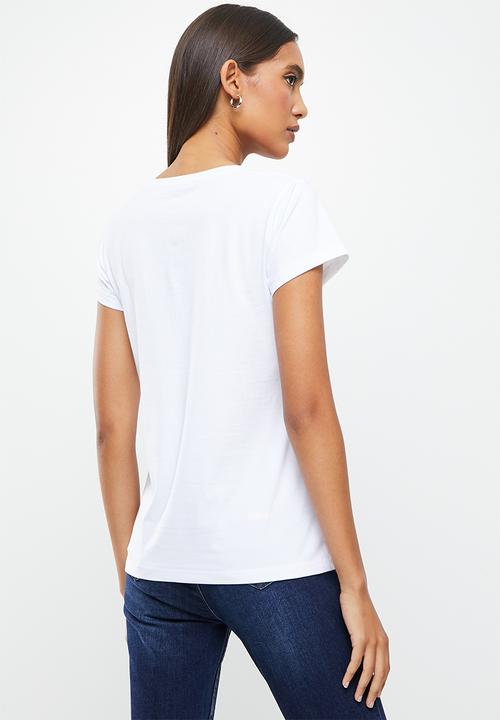 SISSY BOY - Lumiere: basic round neck, loose, boxy top - white