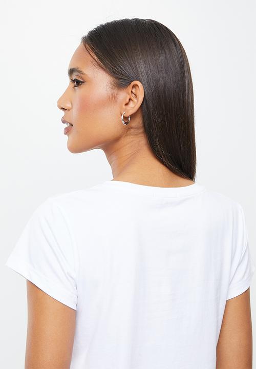 SISSY BOY - Lumiere: basic round neck, loose, boxy top - white